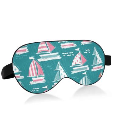 Haskirky Light Blocking Eye Mask Breathable and Adjustable Adult Men and Women Travel on Business Trips Yoga Meditation Light Smooth Comfortable Eye Mask Office Deep Sleep Goodies Cartoon Sailboat