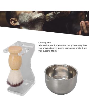 Haofy 3 Piece Men's Shaving Brush Set | Acrylic Holder & Nylon Bristle Kit | Softness & Quick Drying for a Smooth Shave - Buy Online on GoSupps.com