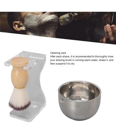 3-Part Men's Shaving Brush Set | Acrylic Holder & Nylon Bristle Care Kit for Wet Shaving - Buy Online on GoSupps.com