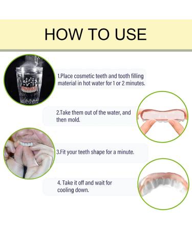 Instant Fake Teeth Dental Veneers for Temporary Tooth Restoration - Upper Jaw Veneers Dentures Socket | Denture Repair Kits - Fix Your Smile At Home! - Buy Online on GoSupps.com