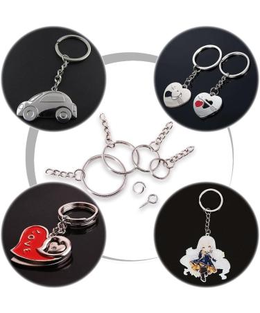 Swpeet 300Pcs Key Chain Rings Kit - Jewelry Findings Making Set with Keychain Rings, Jump Rings, Screw Eye Pins - 35 to 65 Sizes - Silver - Buy Online on GoSupps.com
