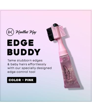 Knotless Kay Edge Buddy - Effortless Edge Control Tool for Sleek Edges - Gentle on All Hair Types - Travel-Friendly & Comfortable Grip - Pink Hair Care Essential - Buy Online on GoSupps.com