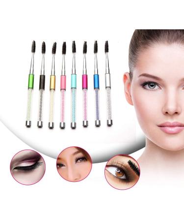 Acrylic Rhinestone Handle Eyelash Spiral Brush Comb Mascara Applicator Makeup Tool Yellow - Buy Online on GoSupps.com