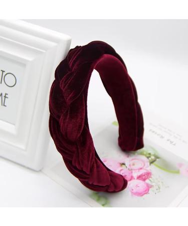 LEBENSWERT Velvet Braided Headband for Women - Vintage Wide Hairband in Wine Red | Traditional Fashion Accessories - Buy Online on GoSupps.com