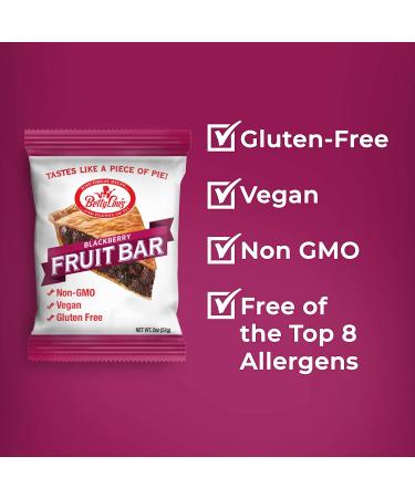 Betty Lou's Blackberry Fruit Bars - Pack of 12 | Gluten Free, Vegan, Non GMO | Healthy Snacks with All Natural Ingredients | 2 oz. Each, Individually Wrapped - Buy Online on GoSupps.com