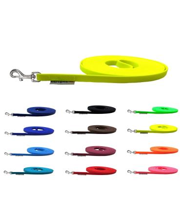 Tow leash biothane dog leash small dogs 9mm 3m / 5m / 15m dog leash Bothane (5m with hand loop neon yellow) 5m with hand loop neon yellow