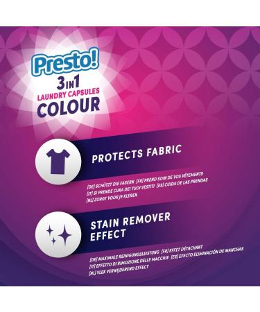 Amazon Brand Presto! 3-in-1 Colour Laundry Capsules - Fresh Scent 80 Washes (4 Packs of 20) | International Shipping Available - Buy Online on GoSupps.com