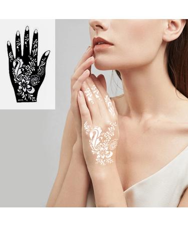 Arabian 191Pcs Temporary Tattoo Kit with Glitter - 20 Sheets Henna Stencils for Face and Body Paint - Buy Online on GoSupps.com