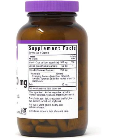 Bluebonnet Nutrition Buffered Vitamin C 500 mg - 180 Vegetable Capsules for Immune Support - Buy Online on GoSupps.com