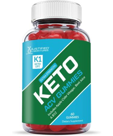 Justified Laboratories K1 Keto Life ACV Gummies 1000MG with Pomegranate Juice, Beet Root, B12 - 60 Gummys - Buy Online on GoSupps.com