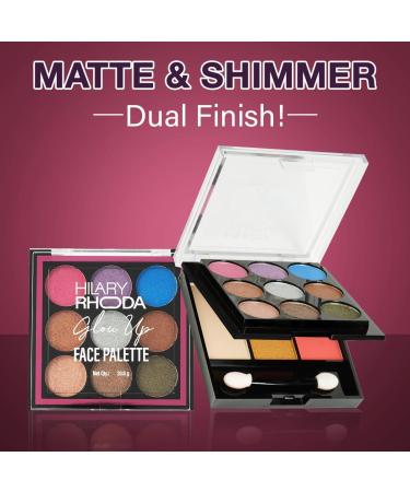 Glow Up Face Palette - Blush Highlighter Powder & Eyeshadows | Highly Pigmented | 4 Variants Available | 20.6g (Shade 02) - Shop Internationally - Buy Online on GoSupps.com