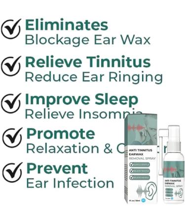 Anti Tinnitus Earwax Removal Spray - 3PC Set for Ear Wax Softening & Cochlear Blockage Relief - Buy Online on GoSupps.com