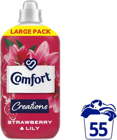 Comfort Creation Concentrated Fabric Conditioner with 100 Days of Long-Lasting Fragrance and Softness Intense Liquid Fabric Softener 55 Washes 1.65L (Strawberry & Lily Buy 4) - Buy Online on GoSupps.com