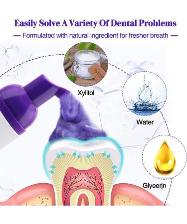 HASAIKA Color Correcting Mousse Toothpaste Purple Teeth Whitening Toothpaste Brighter Teeth Fresh Breath Toothpaste to Cancel Yellow Stains 45ml - Buy Online on GoSupps.com