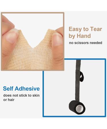 12 Roll Self-Adhesive Cohesive Bandage - 10cm Elastic Wrap for Pets & Humans - Ideal for Fingers Hands Horses & Dogs (Black) - Buy Online on GoSupps.com
