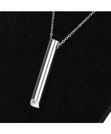 Anxiety Collar - Stainless Steel Stress Relief Whistle for Panic Attack & Anxiety Relief | Silver - Buy Online on GoSupps.com