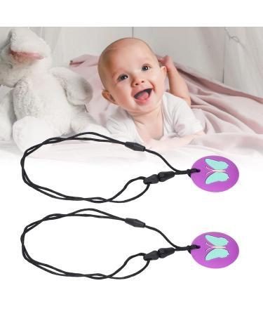 Buy 2Pcs Sensory Chew Necklace for Toddlers | Silicone Teething Relief Toy - Purple - Buy Online on GoSupps.com