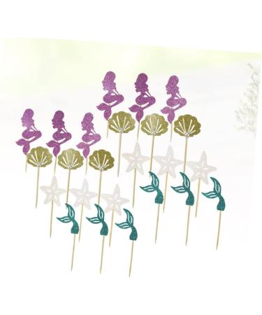 Gadpiparty 24pcs Wedding Decoration Princess Decorations Shell Decor Birthday Cake Picks Cupcake Toppers Mermaid Birthday Party Sea-themed Themed Cake Topper Mermaid Cake Topper Plug-in Food As Shown M - Buy Online on GoSupps.com