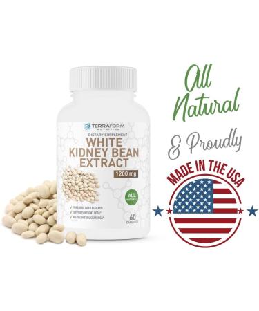 100% Pure White Kidney Bean Extract - All-Natural Carb Blocker 1200mg for Weight Loss & Fat Prevention - Made in USA - Buy Online on GoSupps.com