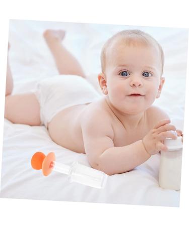 Toyvian Baby Feeder Squeeze Silicone Pacifier - 2 Pack for Baby Food & Fluids - Push-Type Design (Orange) - Ideal for Toddlers - Buy Online on GoSupps.com