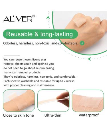 Professional Silicone Scar Sheets - Soften & Flatten Old/New Scars - C-Section, Burn, Acne - 4 PCS - Buy Online on GoSupps.com