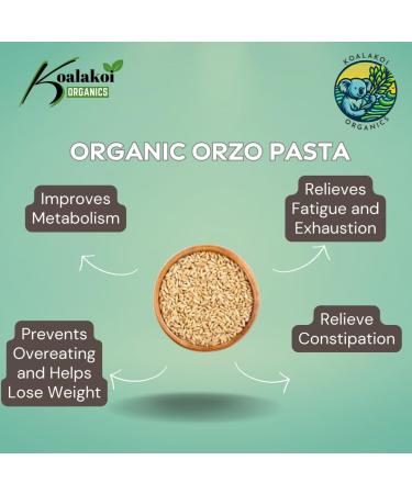 ORGANIC Certified Orzo Pasta (2kg) Premium non-GMO 100% Natural no Additives or Preservatives Package may vary - Free UK delivery by Koalakoi (2 Kilograms) 2 Kilograms - Buy Online on GoSupps.com