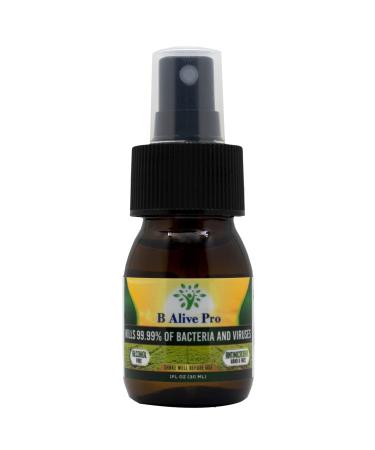 B Alive Pro Antimicrobial Hand & Face Spray - All-Natural Ingredients Non-Toxic No Sting Formula Cleansing Spray - Safe in & Around Mouth Nose Ears and Eyes - 30 ml Bottle