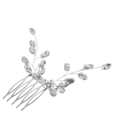 Angoily Small Side Comb Tiara Hair Accessories Hair Comb Hair Side Comb Rhinestone Hair Decoration Bride Wedding Rhinestones Grab The Drill