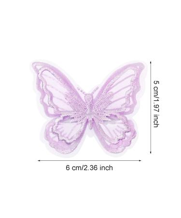 6Pcs Lace Embroidery Flower Butterfly Hair Clips | Wedding & Halloween Accessories (Light Purple) - Buy Online on GoSupps.com