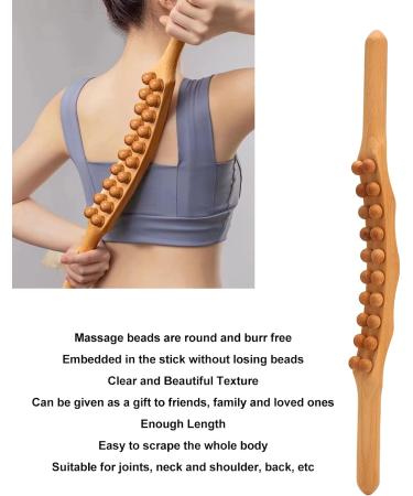 Massage Tab Scooter | Beech Wood GUA SHA Tool for Neck & Back | Lymphatic Drainage Massager & Anti-Cellulite Wooden Body Roller - Buy Online on GoSupps.com