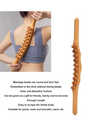 Body Gua Sha Stick - Anggrek Muscle Relaxing Massage Bar with 20 Pearls for Whole Body Relief | Wood Scraping Aid for Back Belly & Shoulders - Buy Online on GoSupps.com