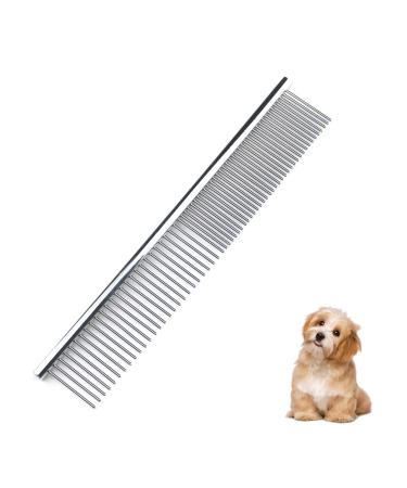 lumcov dog bums 2-in-1 stainless steel pet comb pet steel comb with rounded ends stainless steel teeth for removing involvement and knot (6.7inch) silver
