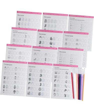 Beavorty 4 Sets Manicure Exercise Book Nail Salon Supplies Nail Art Tools for Beginners Nail Practice Liner Pen and Templates Nail Art Drawing Stencil Nail Practice Liner Pens Paper Books - Buy Online on GoSupps.com
