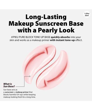 A PIEU Pure Block Tone Up Sunscreen SPF50+PA+++ | Reef Safe Korean Makeup Base 50ml - Buy Online on GoSupps.com