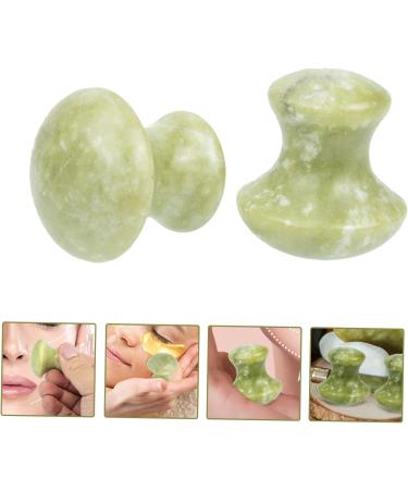 Mikinona 2pcs Neck Massager Tool Face Massager Eye Massager Eye Face Beauty Massagers Roller Rose Quartz Jade - Buy Online on GoSupps.com