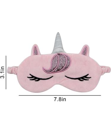 Cute Pink Unicorn Plush Sleeping Mask for Women, Kids & Girls - Travel Eye Cover - Buy Online on GoSupps.com
