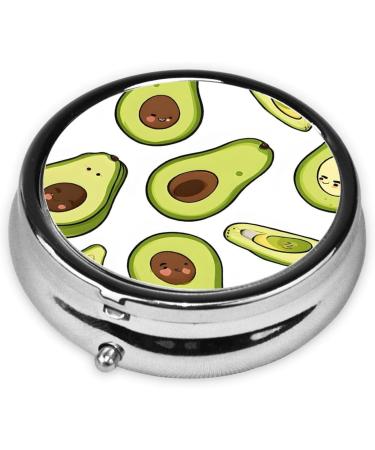 Cartoon Pears Round Pill Box - 3 Compartment Mini Decorative Travel Medicine Organizer - Buy Online on GoSupps.com
