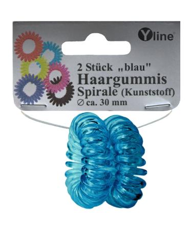 2 hair ties blue plastic hair accessories for children ponytail holders hair tie spiral hair spiral ponytail spiral on self-service card 2499-06