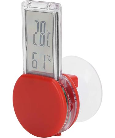Reptile Terrarium Thermometer & Hygrometer - Digital LCD Temperature & Moisture Meter with Suction Cup for Pet Habitat (Red) - Buy Online on GoSupps.com
