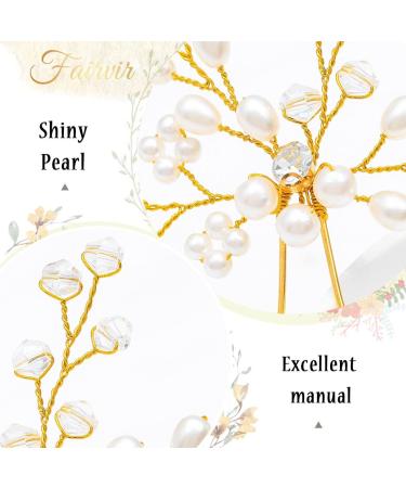 Fairvir Silver Rhinestone Flower Hairpins | Bridal Jewelry Headdress | 2-Piece Gold Crystal Hair Accessories for Women & Girls - Buy Online on GoSupps.com