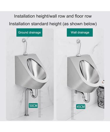 Men's Urinal Wall Mounted Sensor Urinal Commercial Men's Adult Urinal Stainless Steel Urinal Bathroom Toilet High-Efficiency Flushing Urinal Urinal for Bar/Airport (Black Ground Drainage) - Buy Online on GoSupps.com