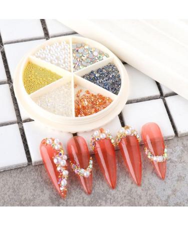 In Wheel Nail Art Decoation Pearl Chameleon Stone Nail Stud Nail Rhinestone Mixed Design 3D(B) - Buy Online on GoSupps.com