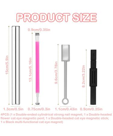 4Pcs Cat Eye Nail Magnet Set - Double-Head Tool for Gel Polish Art | Strong Suction & DIY Manicure | Perfect for Salon & Home Use - Buy Online on GoSupps.com