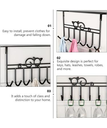 STOBAZA College Essentials 7 Door Hook s Towel Hanger Coat and Hat Hooks Coat Racks Office Iron Hook No Punching - Buy Online on GoSupps.com