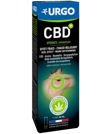 Urgo - CBD+ Moisturizing Cream - Hot/Cold Effect - 98% Natural Origin Massage Cream - From 7 years old - 50 ML Tube
