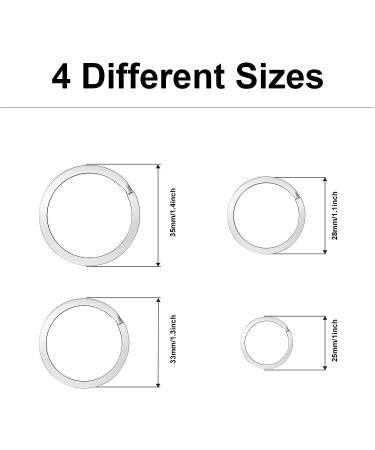 60PCS Flat Keychain Rings Bulk Assortment - Home & Car Key Keyrings Set (Silver) - 4 Sizes: 0.98INCH, 1.10INCH, 1.25INCH, 1.37INCH - Buy Online on GoSupps.com