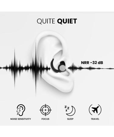 2 Pairs Black Noise Cancelling Silicone Ear Plugs for Sleeping Studying Flying Concerts Construction - Reusable Comfortable and Durable NRR32 db - Buy Online on GoSupps.com