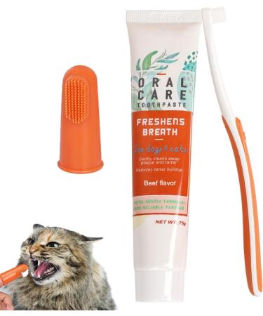 Oral Care Kit for Dogs | Fresh Breath for Dogs Oral Care Kit - Dog Toothbrush Toothpaste and Finger Brush Set Pet Toothbrush Kit for Cat and Dog Teeth Cleaning Shzons B: Beef Flavor - Buy Online on GoSupps.com