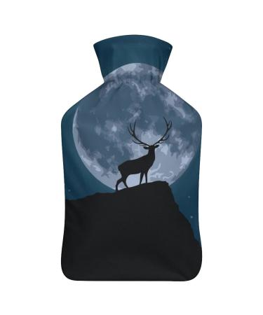 Hot Water Bottle With Lid Reindeer Rubber Hot Water Bag For Pain Relief Cramps Foot Warmer Hot And Cold Therapy