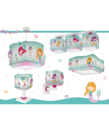 Dalber Mermaid Ceiling Lamp for Children's Room - E27 Pendant Light | Kids Lighting - Buy Online on GoSupps.com